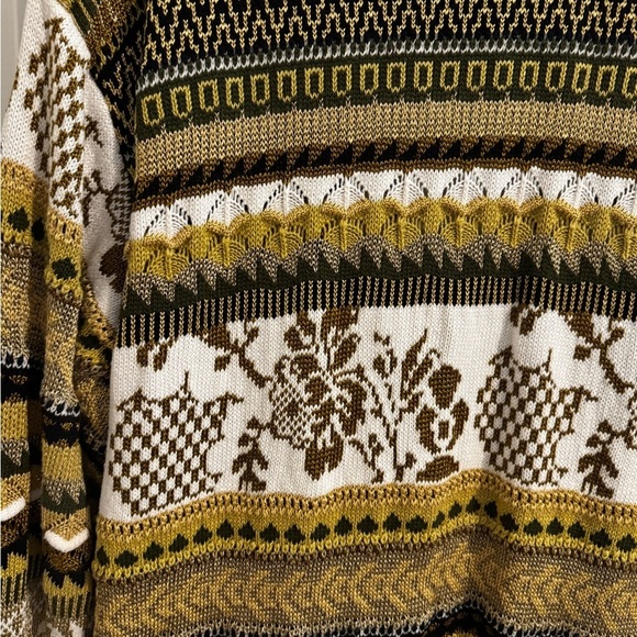 Dana Buchman Vintage Gold Brown Glam Long Button Up Cardigan Size M - Picture 11 of 11